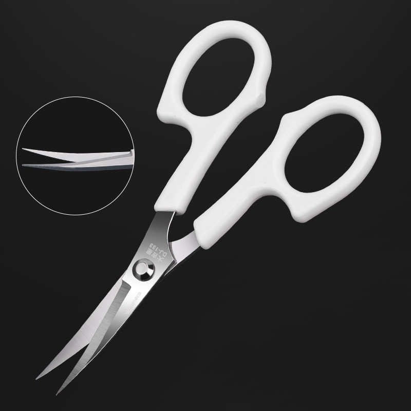 Stork Bird Embroidery Scissors - Small Stainless Steel Craft Scissors With Rounded Safety Tips (Red, 3.5 Inch)