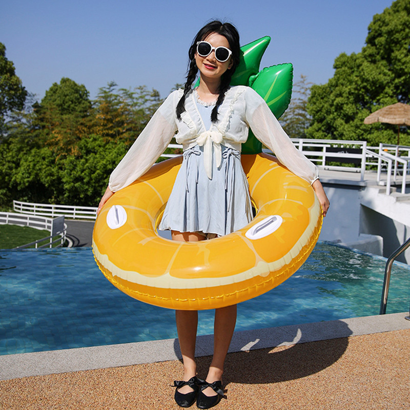 SENGONG Pineapple Avocado Inflatable Buoy Pool Float Swimming Ring For ...