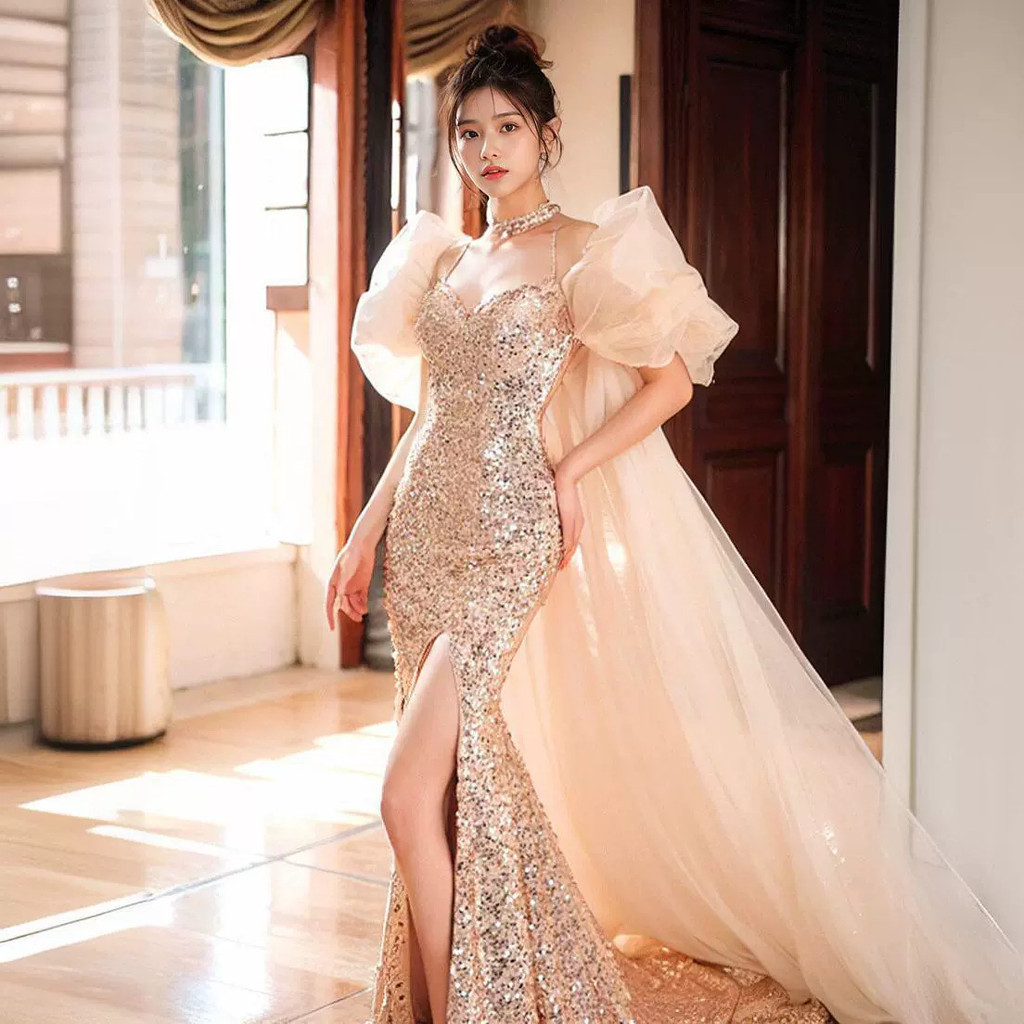 graduation ball dress in philippines Regina Formal Sequin And Lace Dress main image 0