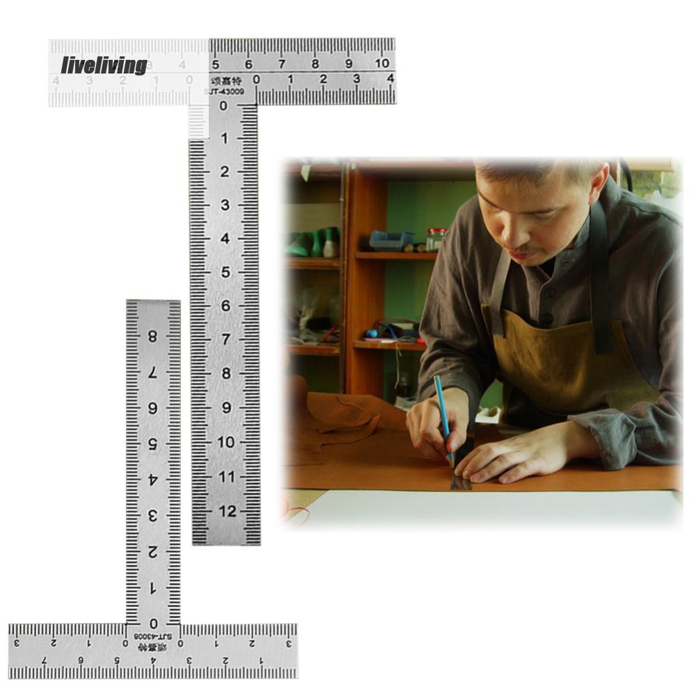 _ 2Pcs T-Shaped Ruler Stainless Steel T Ruler Precision Building ...