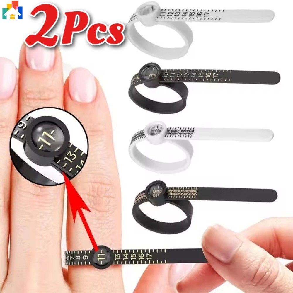 Ring Ruler Measurer with Magnifying Glass Finger Coil Ring Sizing Tool ...