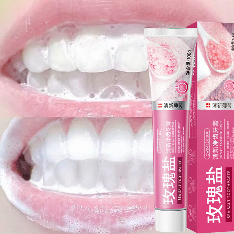 Rose Sea Salt Whitening Toothpaste Peppermint Food Graded Healthy ...
