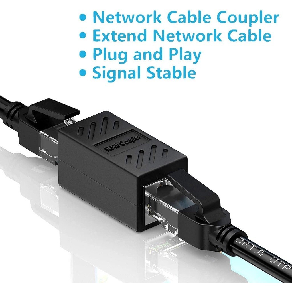 RJ45-koppeladapter van Keple | RJ45 Socket Female Plug Jack Splitter Connector | Ethernet Joiner-extender voor CAT6, CAT5, CAT5e LAN-patch Netwerkkabelverlenging en keystone-wandpaneel | Zwart