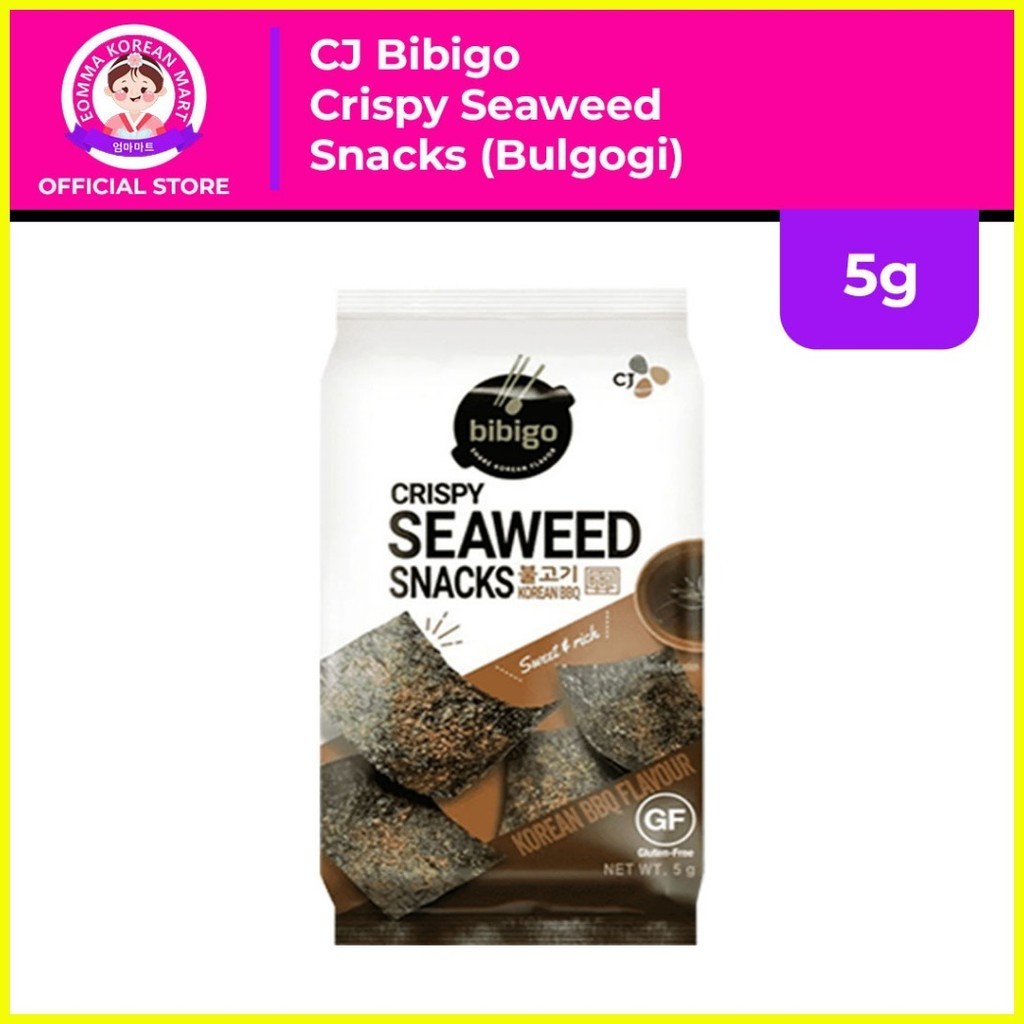 CJ Bibigo Crispy Seaweed Snacks (Pouch 5g Pack of 3) (Buldak