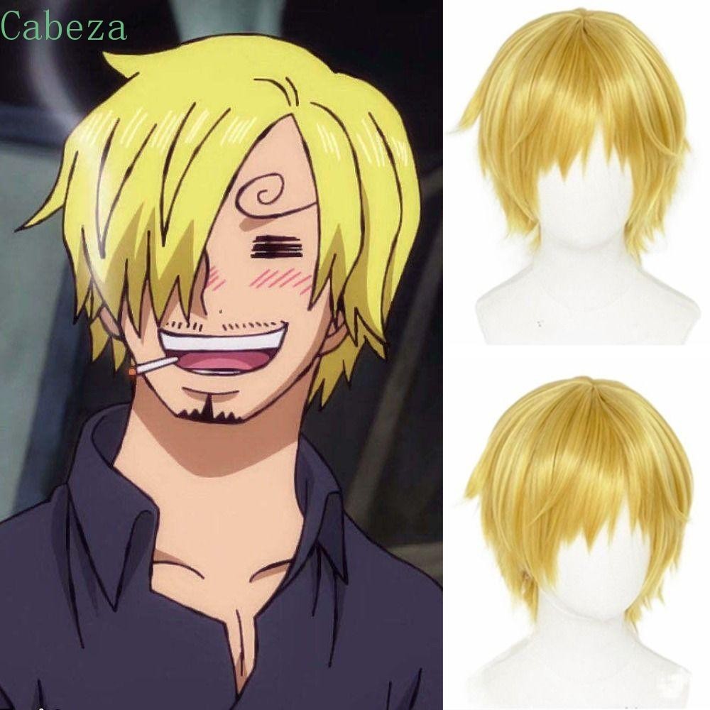 CABEZA Sanji Cosplay Wig Golden Yellow Synthetic Hair Anime One Piece Heat Resistant Fluffy Layered Short Straight Wig Shopee Philippines