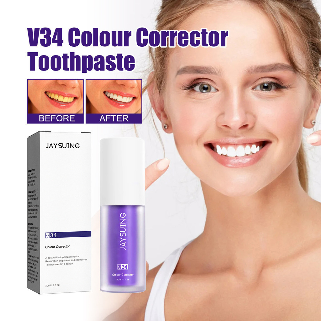 Jaysuing V34 Purple Toothpaste Clean Oral Odor Toothpaste Whitening ...