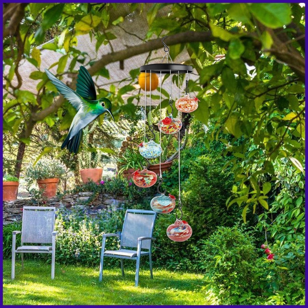 Wind Chime Hummingbird Feeders Acrylic Charming Wind Chimes Bird Feeder