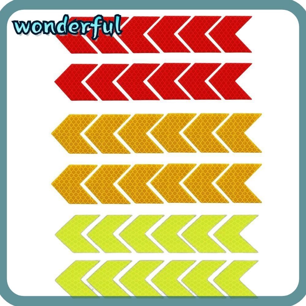 WONDER 36Pcs Strong Reflective Arrow Decals, Red + Yellow + Green ...