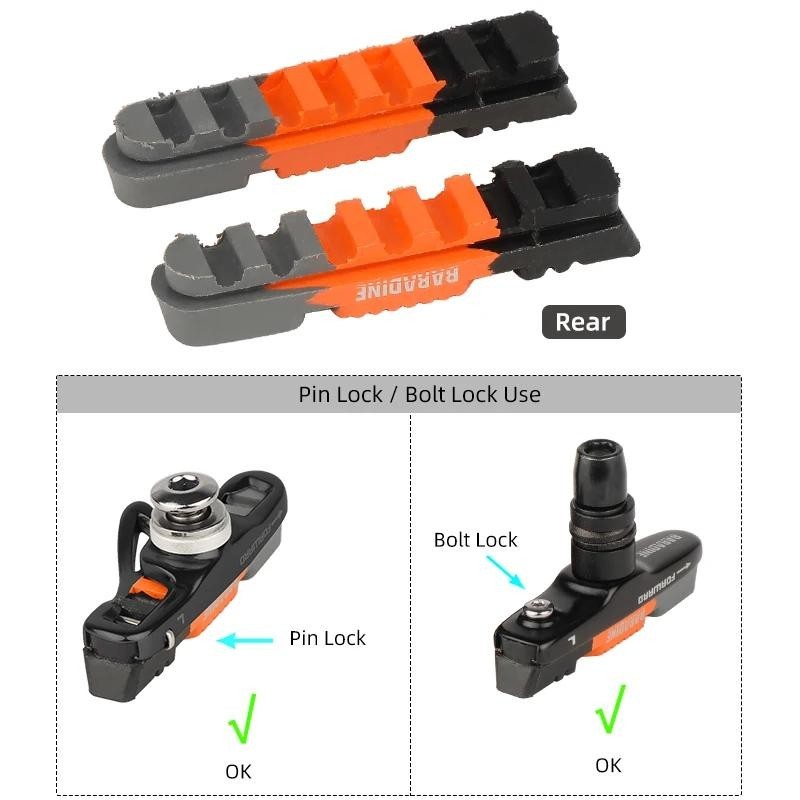 Baradine Brake Pads for V- Brake C-Brake 56mm Aluminum Rim Blocks for ...