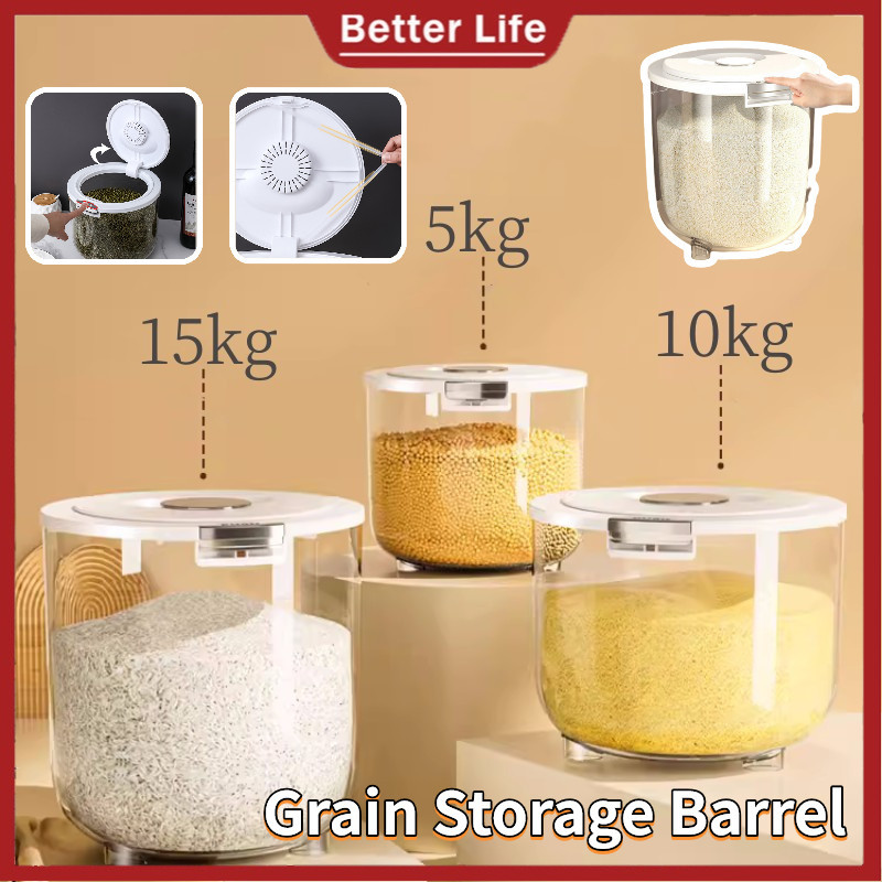 Household Transparent Insect Proof Moisture-proof Sealed Rice Barrel ...