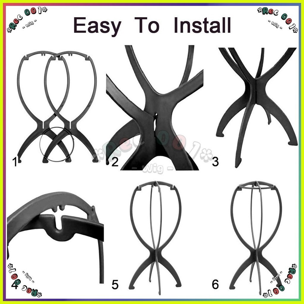 Manmei] Portable Wig Stand Removable Wig Accessories Wig Head Stand Wig ...