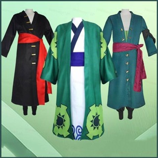 Anime Cosplay One piece Roronoa Zoro Halloween Costume Uniform Suit Outfit  Cloak