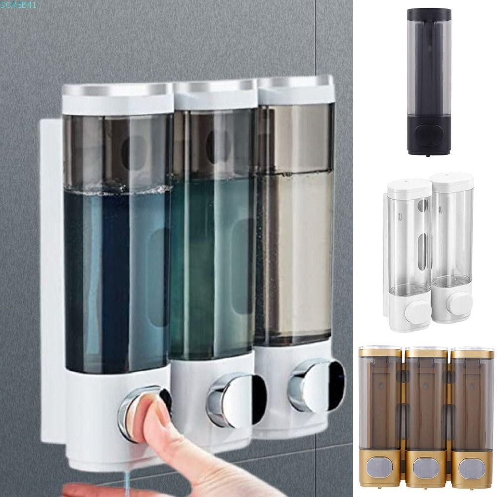 DOREEN1 Soap Liquid Dispenser, 1/2/3 Head Wall Mounted Shower Gel Box ...