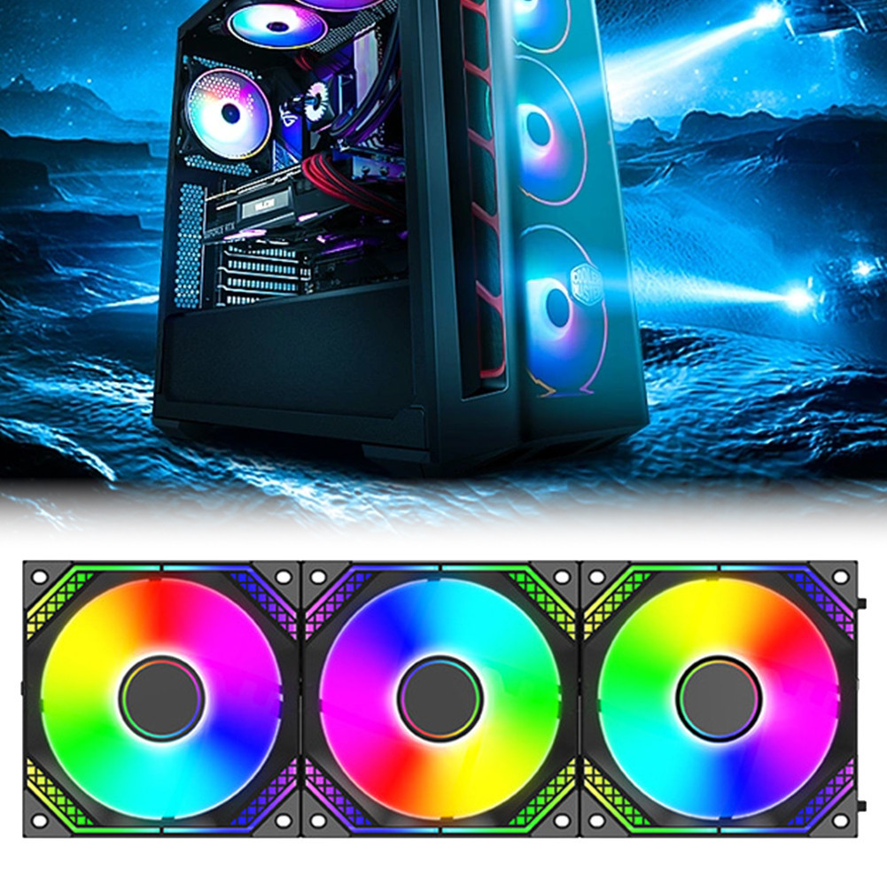120mm Addressable RGB Case Fan Low Noise 5V 3Pin ARGB 4Pin PWM for ...