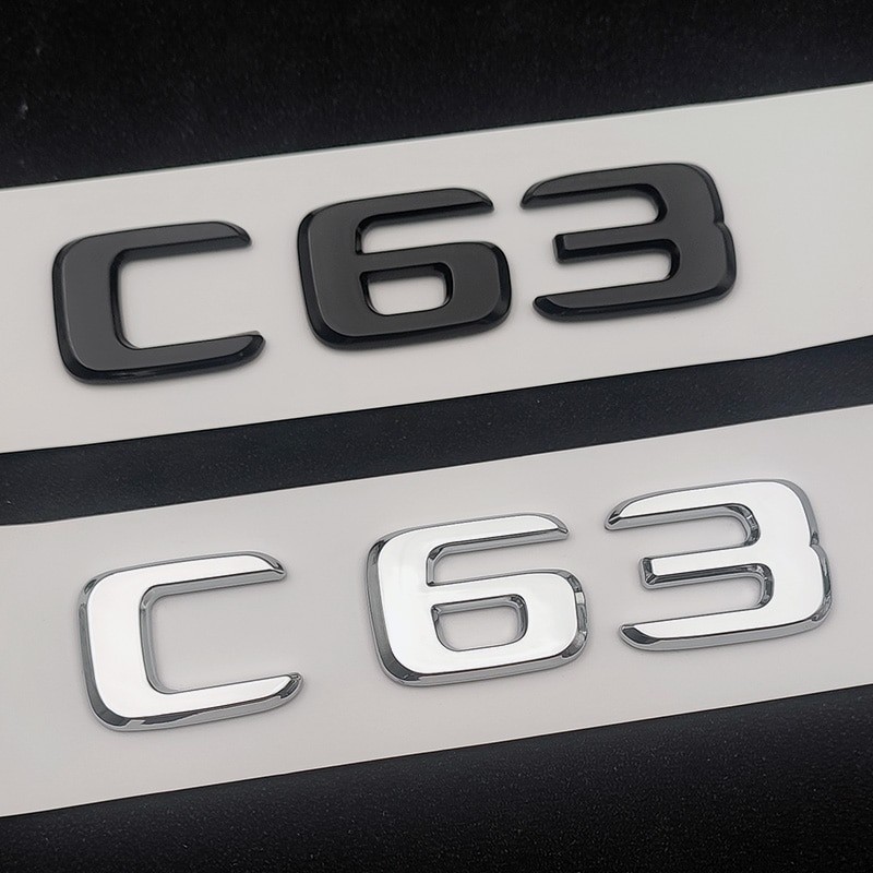 Ai 17-22 3d Abs Chrome Letters Car Sticker Rear Trunk Badge Emblem C63 