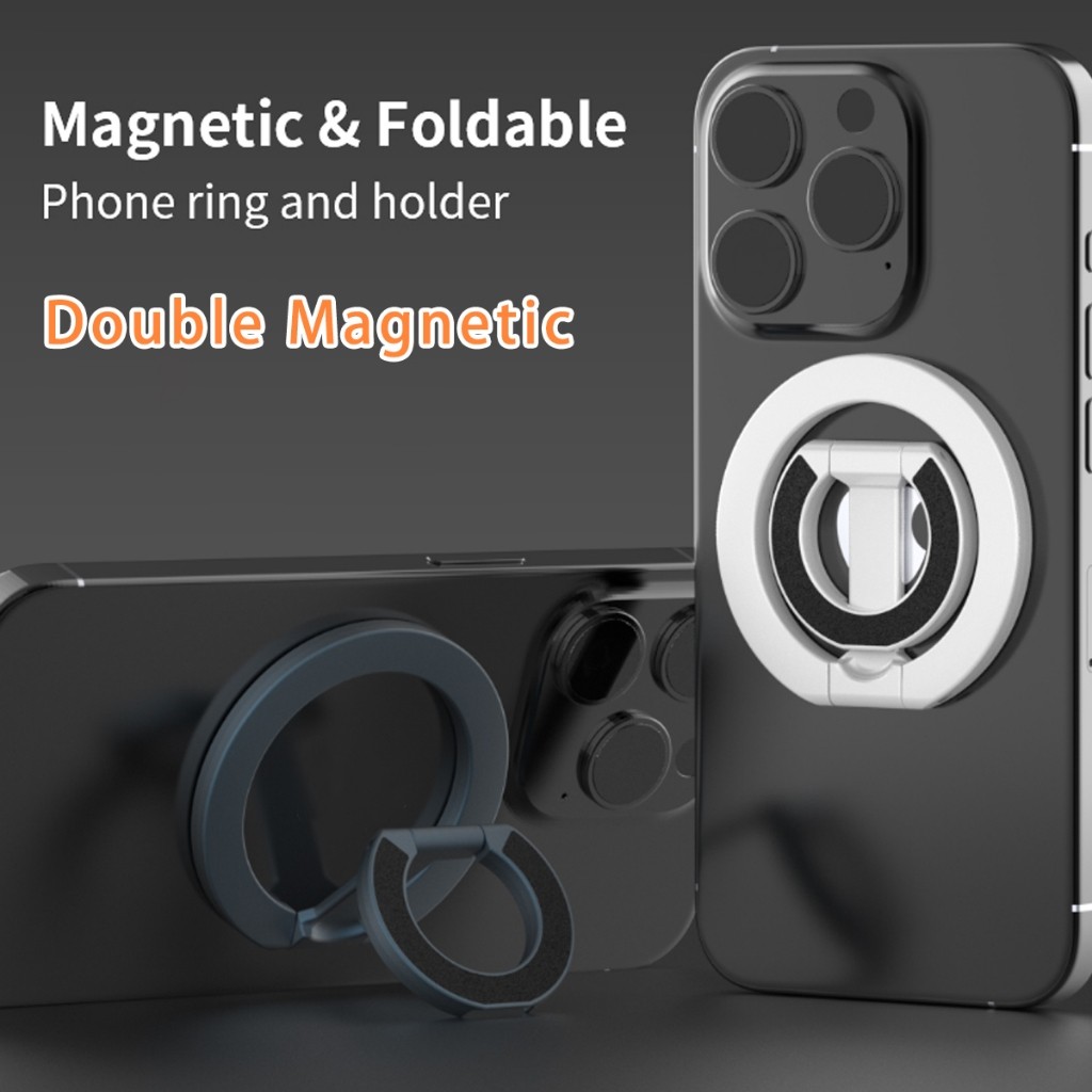 Double Magnetic Cell Phone Ring Holder Compatible with iPhone 16 12 13 ...