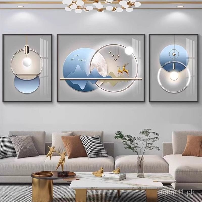 Photo inspiration: Fresh Look at Luxurious And Elegant Living Room Decorative Painting Sofa Background