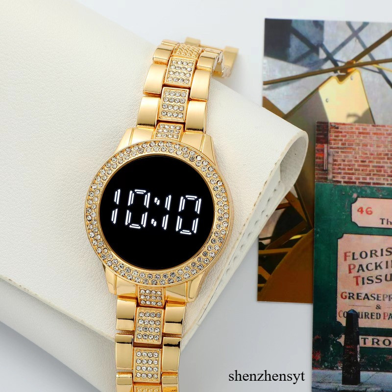Women Touch Screen Watches Classic Fashion LED Rhinestone Stainless ...