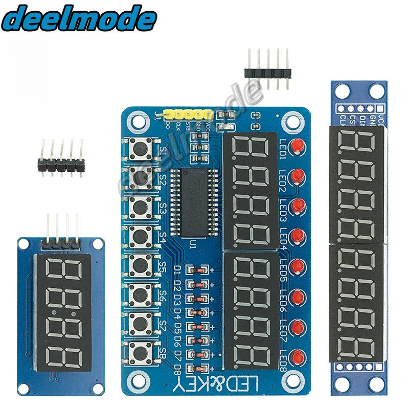 TM1637 4 Bits/TM1638/MAX7219 8 bit Digital LED Display Module 7 Segment ...