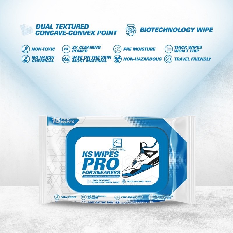 KSORIGINAL KS Wipes Pro for Sneaker Gentle Quick Shoe Cleaning Say