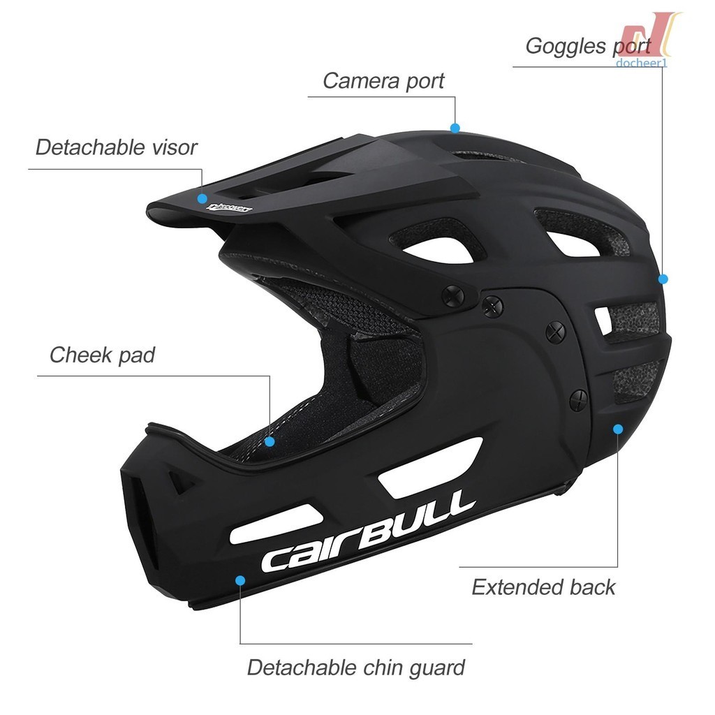 Full Face Bike Helmet Adult Cycling Helmet with Detachable Chin Guard