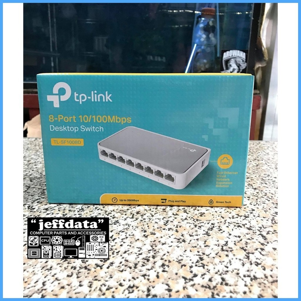 Network hub 8port tp-link switch hub (10/100mbps 20/200mbps jeffdata ...