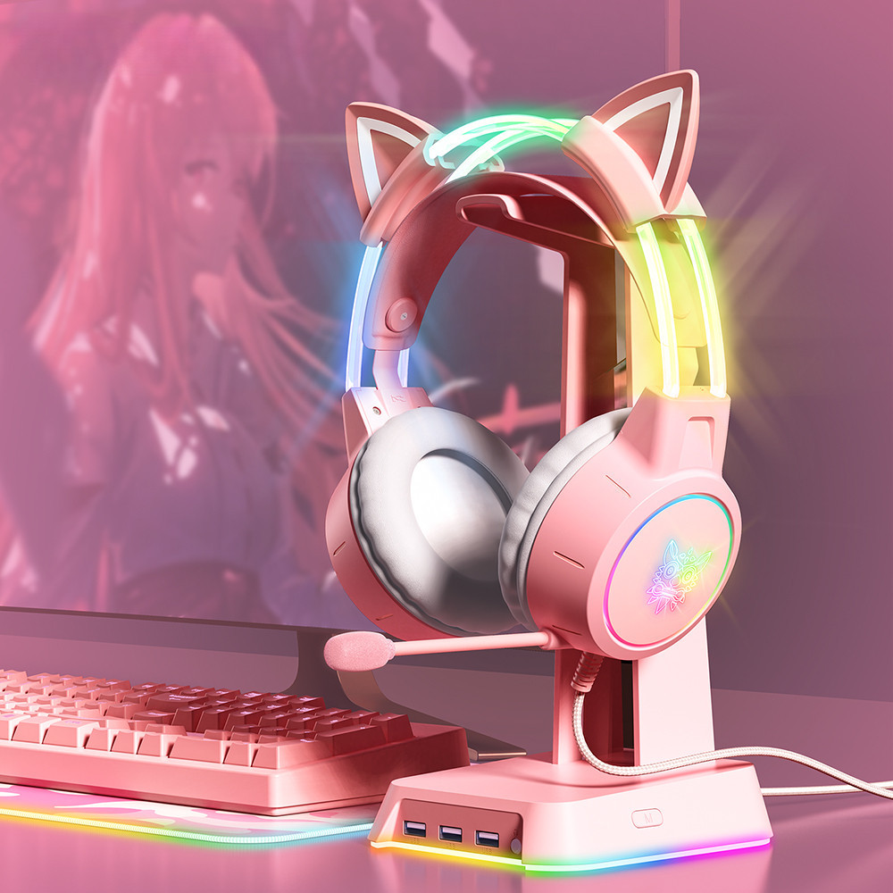 ONIKUMA X15 Pro Wired Headphones with RGB Head Beam Flexible Mic