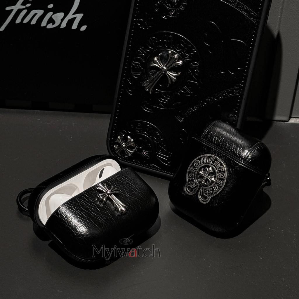 Chrome Heart Leather Case For Apple AirPods 1 2 3 4 rd Pro 2 Metal
