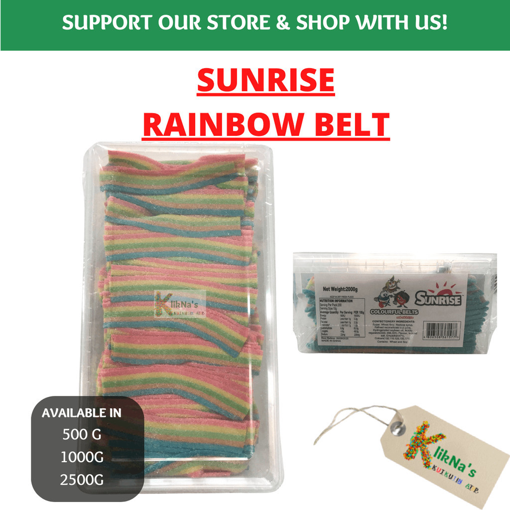 KlikNa's Sunrise Rainbow Belt 2kilos | Sour Belt 2kilo Negosyo Pack ...