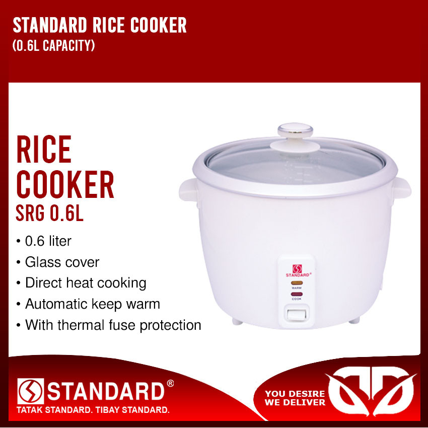 D&D STANDARD 0.6L Capacity Glass Cover Rice Cooker (SRG-0.6L) | Shopee ...
