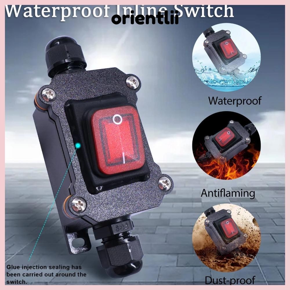 ORIENTLEE Inline Power Cord Switch, Waterproof 30A Marine Rocker Switch ...