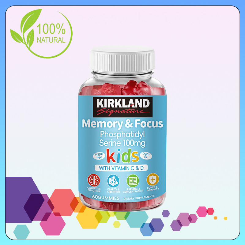 KIRK-LAND Phosphatidylserine Supplement 100mg, Focus Gummies for Kids ...