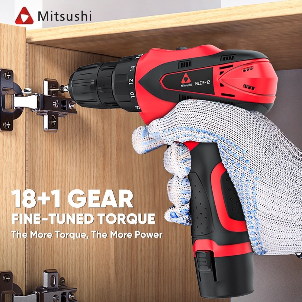 Mitsushi 12V Double Speed Li ion Battery Rechargeable Cordless Drill Driver