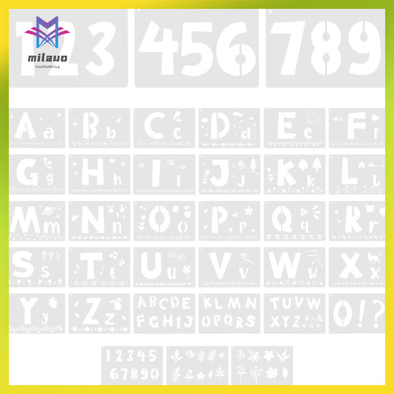 Milauo Letter Template Stencils Chalkboard Number Plastic Painting 