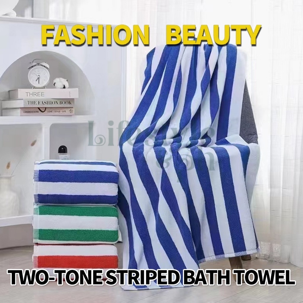 Two Tone Striped Cannon Bath Towel Tuwalya Towel Bath For Adult Thick Bath Towel Makapal 9878