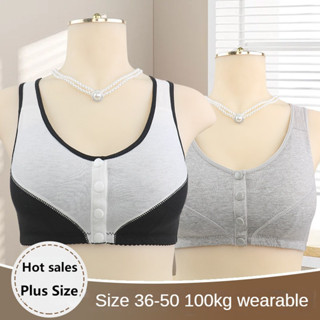 Cotton Thin Soft Cup Bra Lingerie for Women Moms No Underwire Bralette  Ladies Fashion Big Size Vest Bras (Color : Gray, Size : 100/44B)