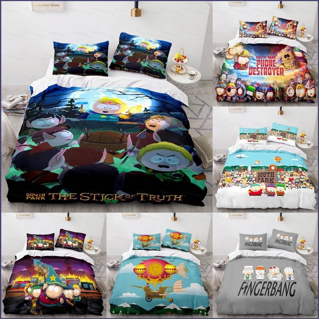 YE South Park Bedding Set Bed Sheet Quilt Cover Pillowcase Home Bedroom ...