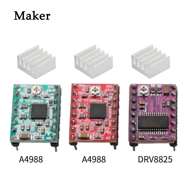 A4988 DRV8825 Stepper Motor Driver with Heat Sink 3D Printer Parts ...