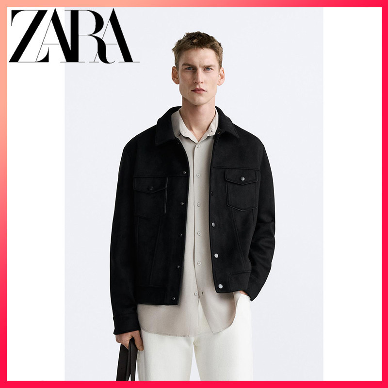 ZARA 25 Autumn new men's wear imitation suede texture casual