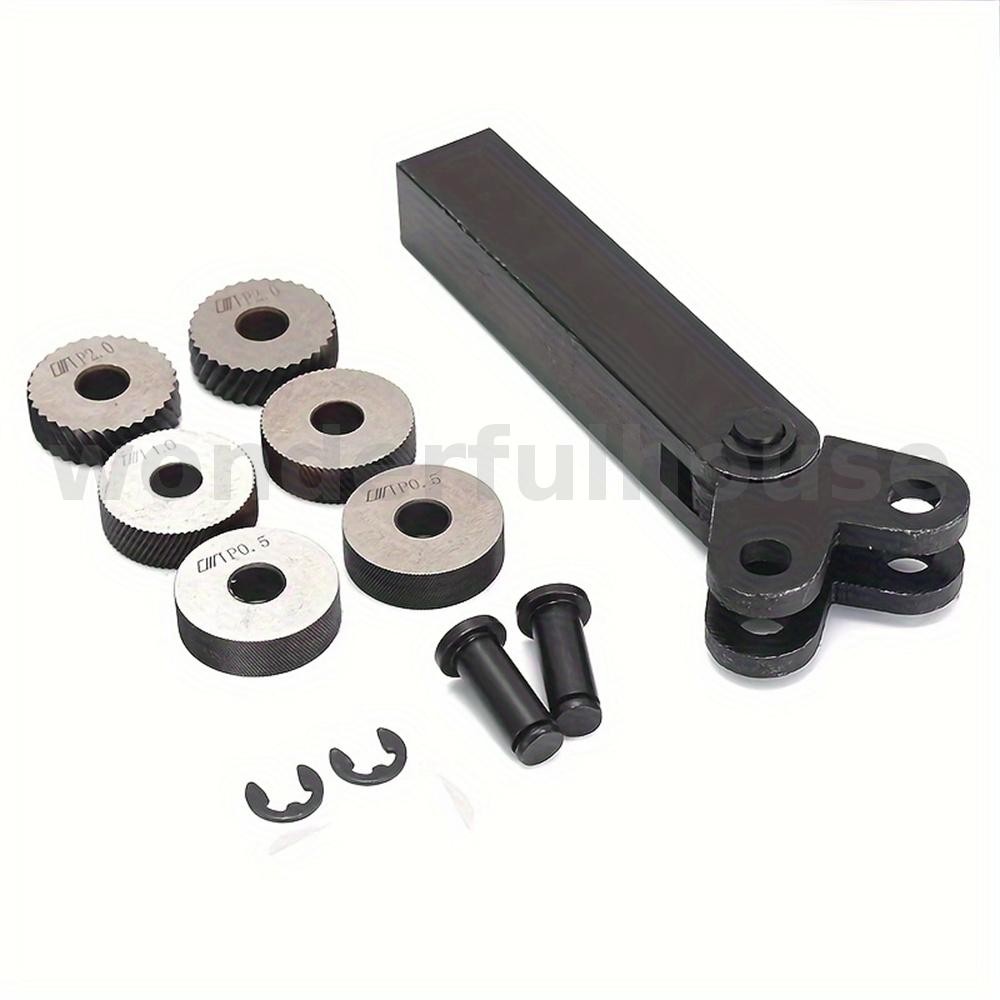 7PCS Knurling Tool Set Steel Lathe Cutter 0.5mm/1mm/2mm Dual Wheel ...