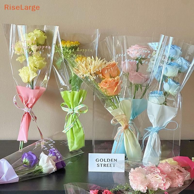 [RiseLarge] 10pcs Single Rose Sleeves Flower Wrapping Bag Bouquet ...