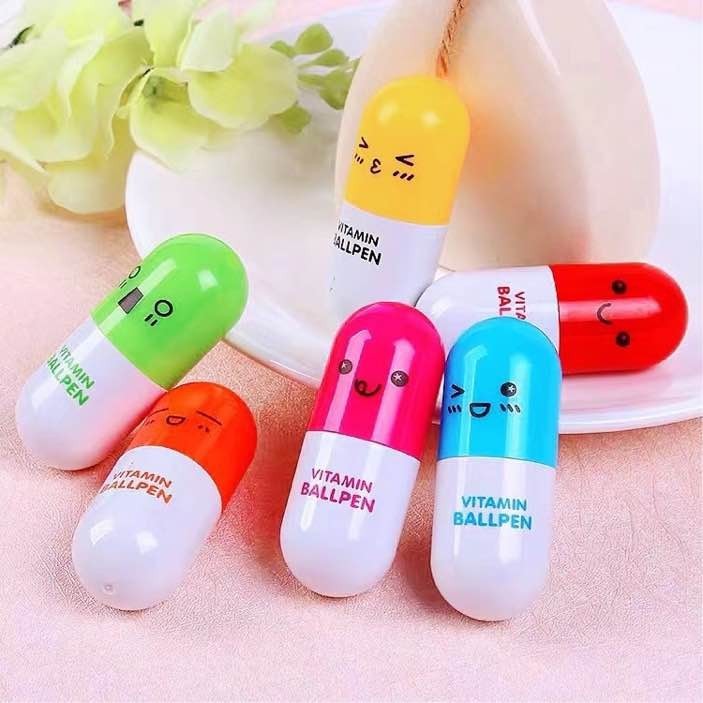 Creative Cute Fold Pen Pills Capsule ballpen Shaped school supply ...