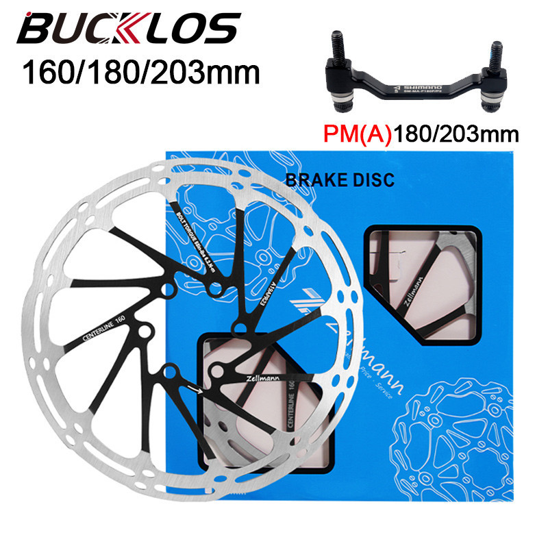BUCKLOS 160 MM Rotor MTB Road Bike Disc Brake Rotors 140/180/203mm Bicycle  Adapter Cycling Parts