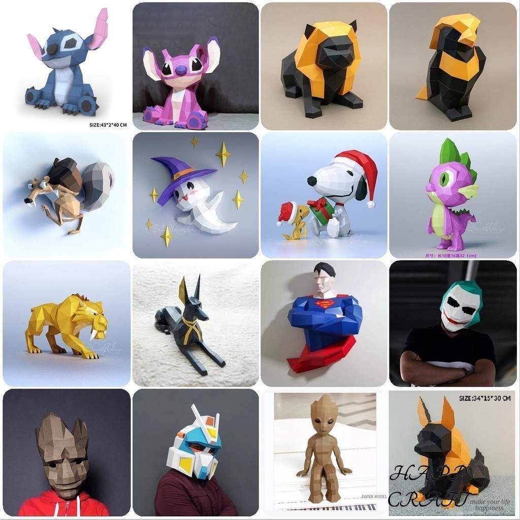 Origami Material Package Paper Model Character Paper Model Marvel DC ...
