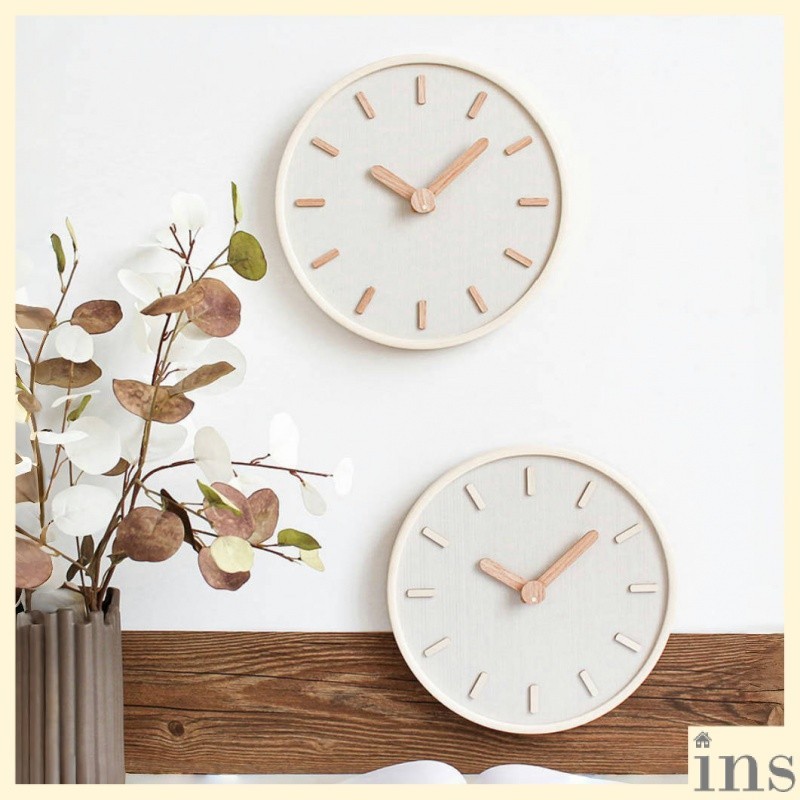 Ins Minimalist Japanese Vintage Solid Wood Wooden Wood Wall Clock ...