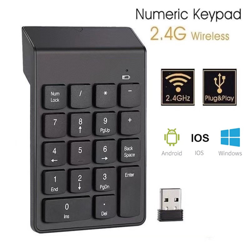 Keypad Mini Wireless Numeric Keypad Universal 18 Keys Digital Keyboard ...