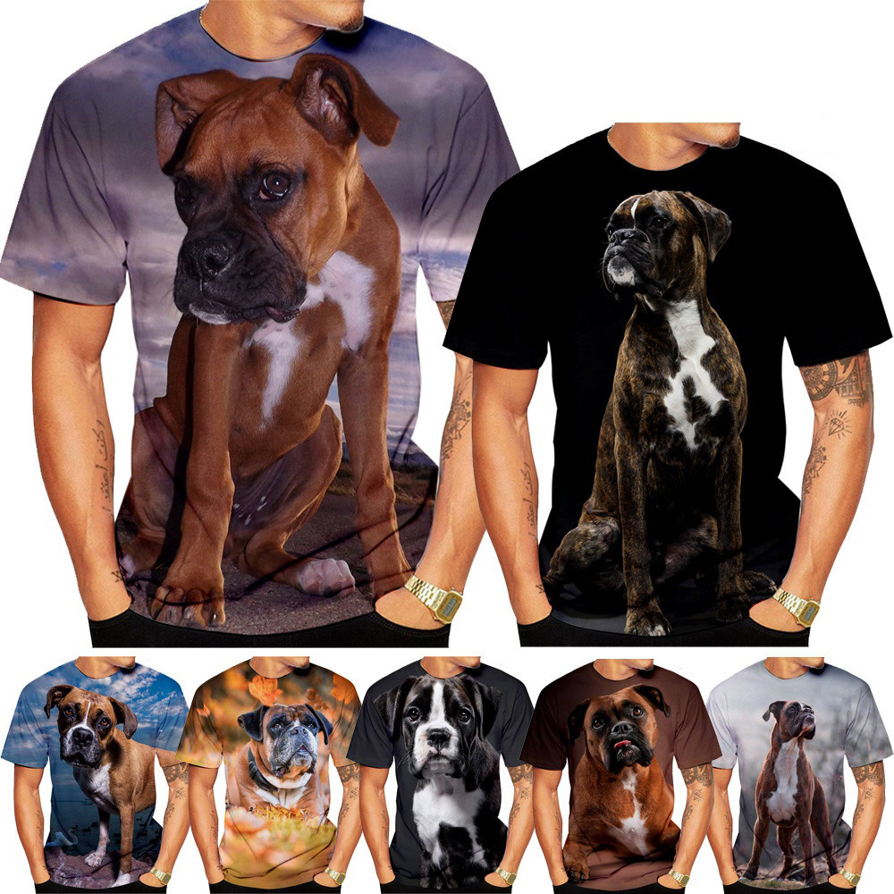 New Fashion Animal Boxer Dog Street T Shirt Cute 3d Boxer Dog T Shirts ...