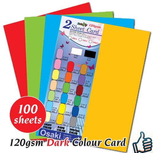 A4 120gsm 2 Sheet Card Dark Colour Colour Card Color Card Colour Paper 