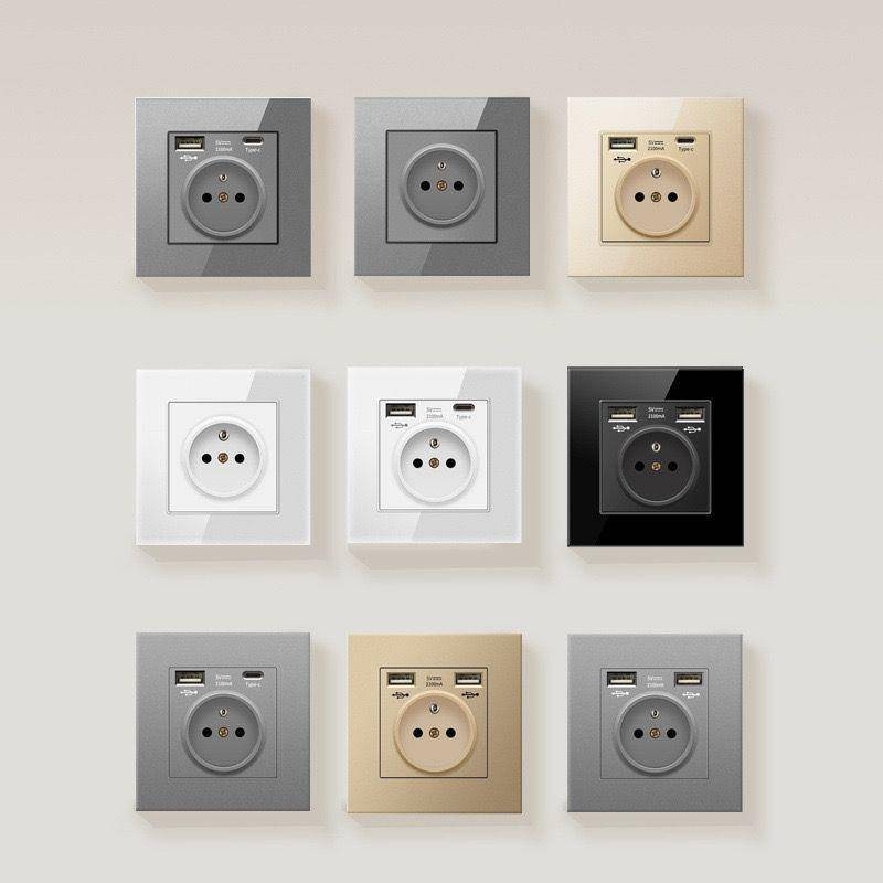Usb French Socket 86 Type 16A French Standard typec Charging Panel ...