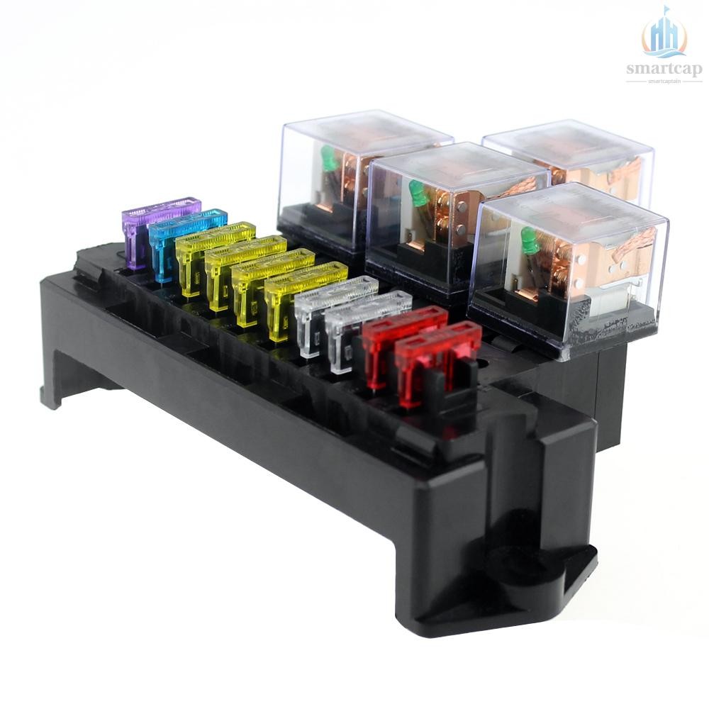 13pcs Fuses Universal Relay Fuse Block Socket Base Relay 5-pin Socket ...